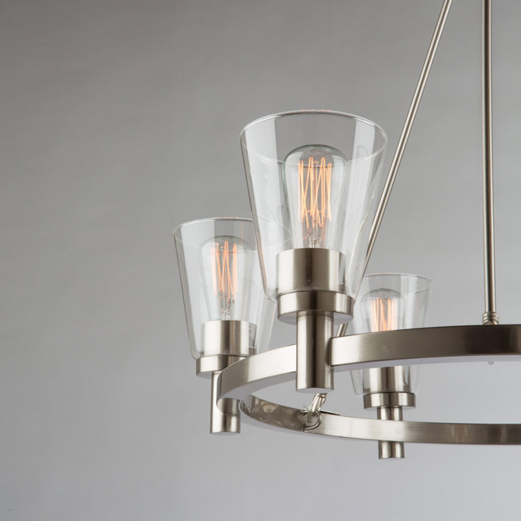 Gracie Oaks Jina 6 - Light Dimmable Wagon Wheel Chandelier 